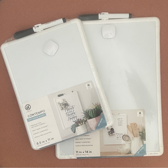 TARGET (SET OF 2) U BRANDS CONTEMPO WHITE MAGNETIC DRY ERASE BOARDS - Picture 10 of 10